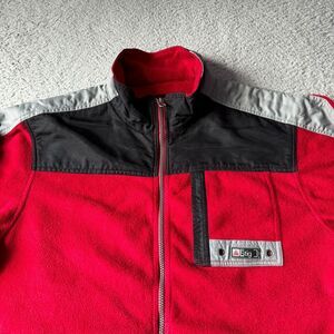 Vintage Stig Jacket Mens Medium Red Black‎ Fleece Full Zip Ski Extreme Weather